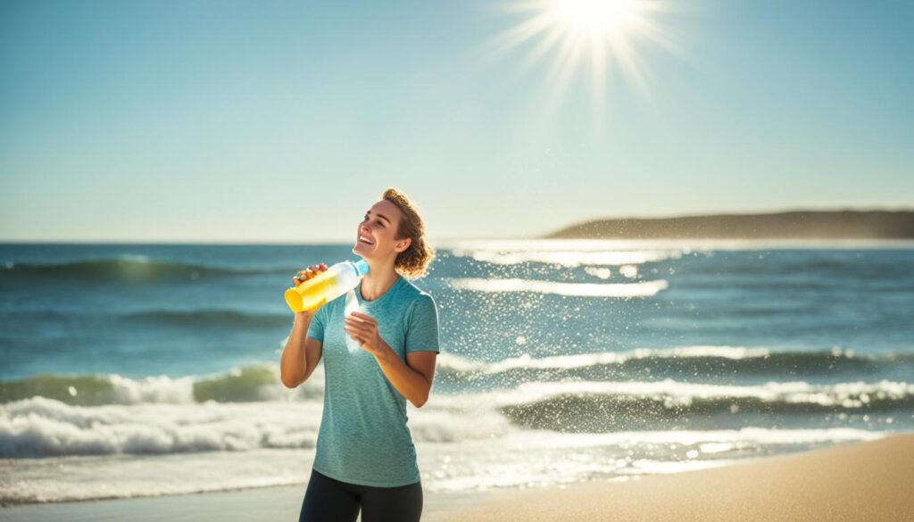 Staying hydrated for a safe beach experience